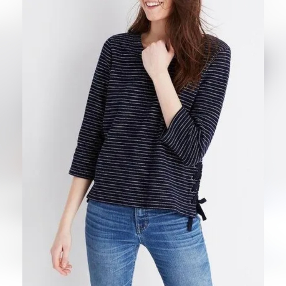 Madewell Ladies Long Sleeve Crew Neck Striped Top- size M